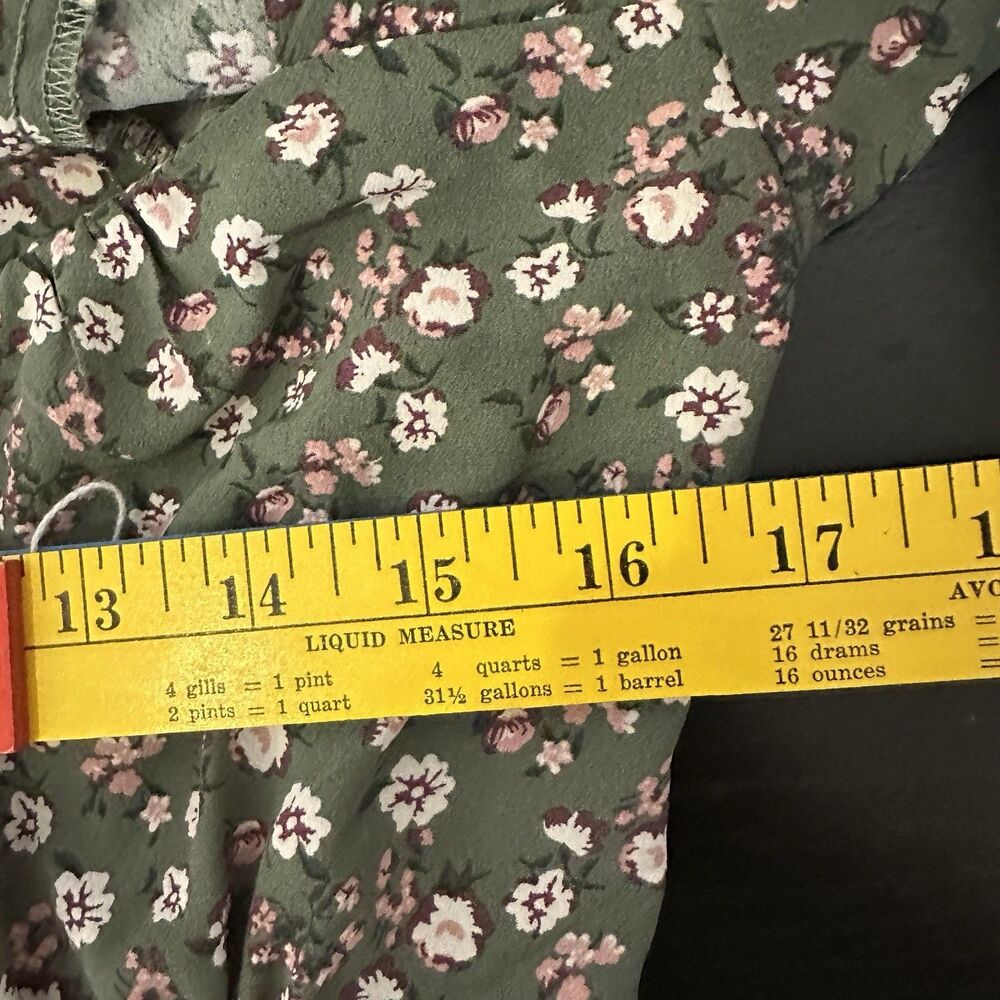 altar'd state dress Green Sun Dress Micro Floral Smocked Back Size Large Cottage - Picture 7 of 7